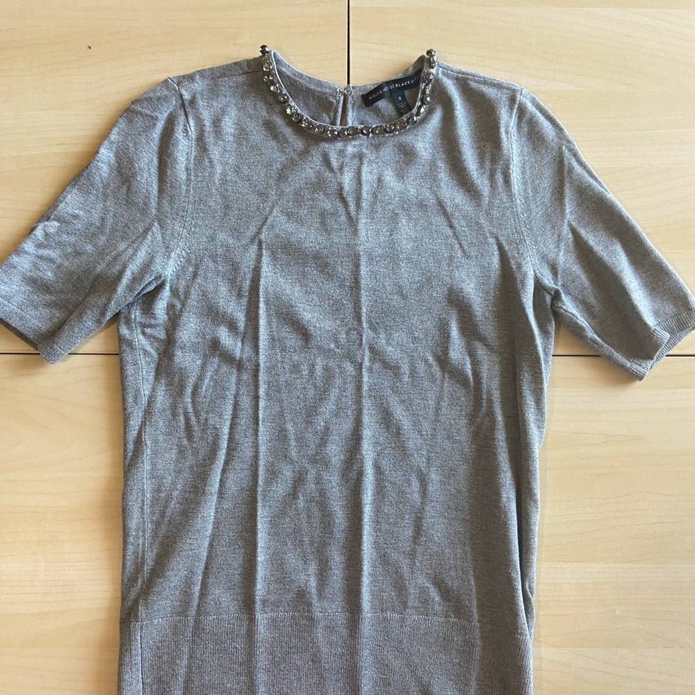 White House Black Market embellished knit shirt